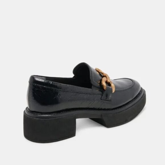 NEW DOLCE VITA Leather Sheena Midnight Patent Loafers in black for women 1125 3t - Picture 4 of 8